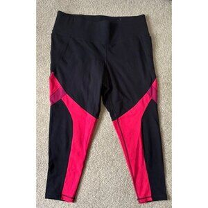 Women’s 18/20 LIVI Activewear Black Red Leggings 24” Inseam